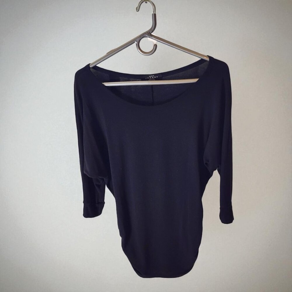 LAST CHANCE - Made by Johnny Black Dolman Sleeve Tunic Top Soft Stretchy Basic